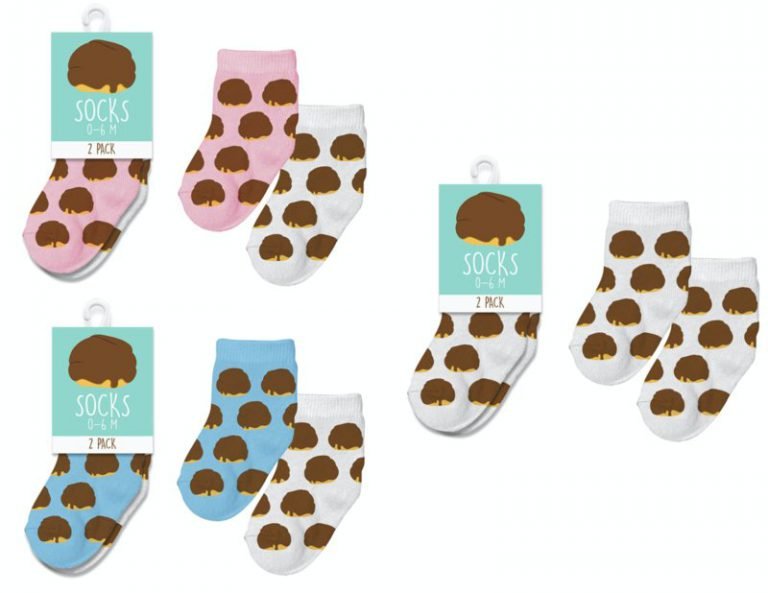 Babysokjes Bossche Bol - 2 paar (roze-wit of blauw-wit of wit-wit)