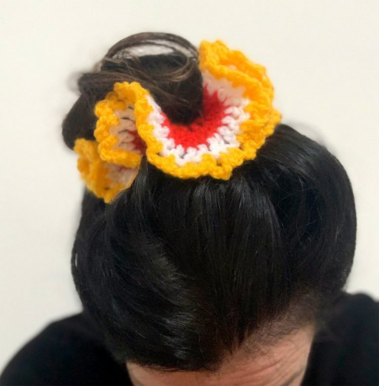 Oeteldonkse Schrunchie Rood-Wit-Geel