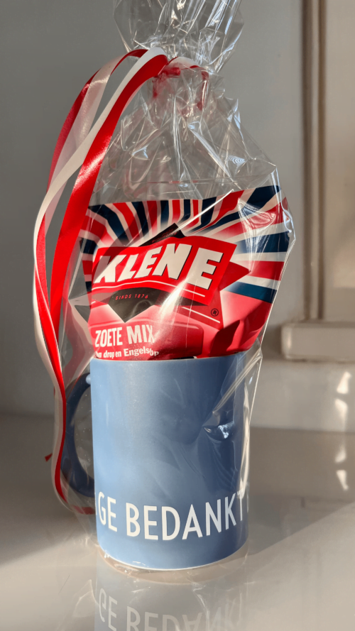 MOK Da ge bedankt bent da witte gevuld met snoep