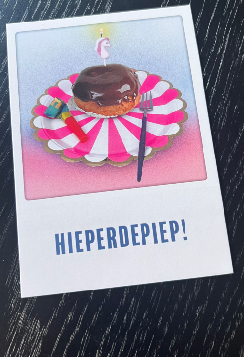 hieperdepiep verjaardagskaart met bossche bol.